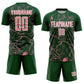 Custom Green Medium Pink-White Lightning Sublimation Soccer Uniform Jersey Limited