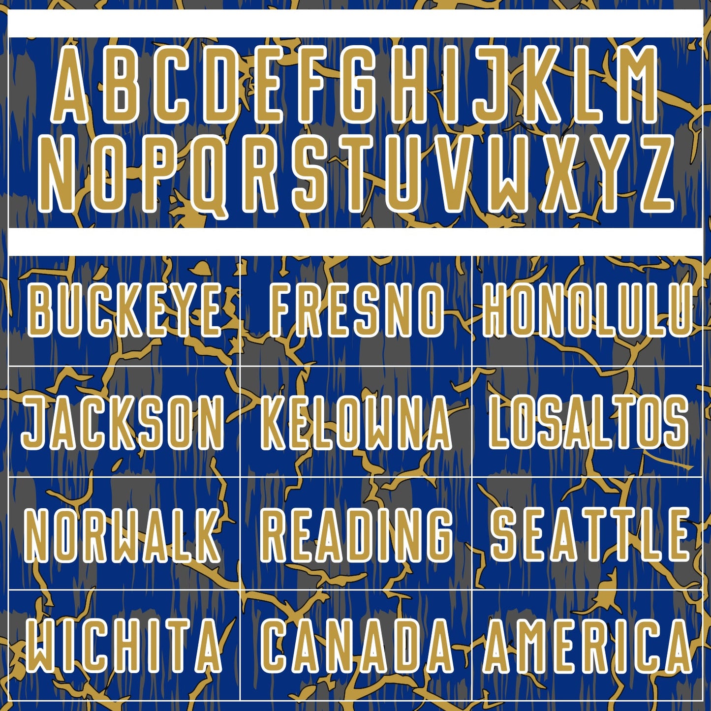 Custom Royal Old Gold-White Lightning Sublimation Soccer Uniform Jersey Limited