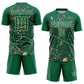 Custom Kelly Green Cream Lightning Sublimation Soccer Uniform Jersey Limited