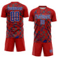 Custom Red Royal-White Lightning Sublimation Soccer Uniform Jersey Limited