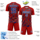 Custom Red Royal-White Lightning Sublimation Soccer Uniform Jersey Limited