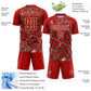 Custom Red Cream Lightning Sublimation Soccer Uniform Jersey Limited