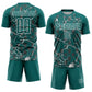 Custom Teal White Lightning Sublimation Soccer Uniform Jersey Limited