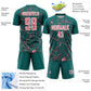 Custom Teal Medium Pink-White Lightning Sublimation Soccer Uniform Jersey Limited