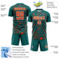 Custom Teal Orange-White Lightning Sublimation Soccer Uniform Jersey Limited