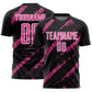 Custom Black Pink-White Abstract Fragment Art Splash Sublimation Soccer Uniform Jersey