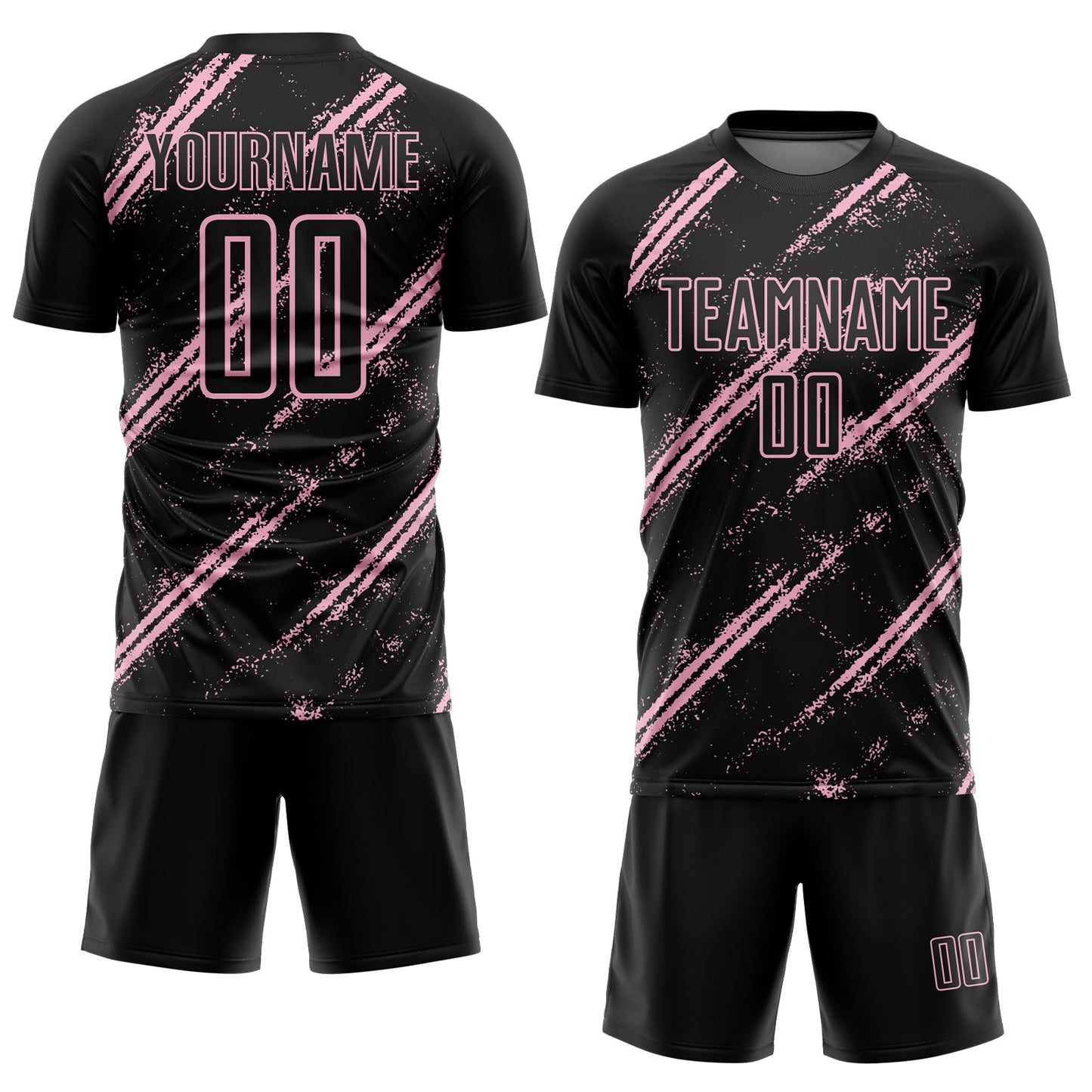 Custom Black Light Pink Abstract Fragment Art Splash Sublimation Soccer Uniform Jersey Limited
