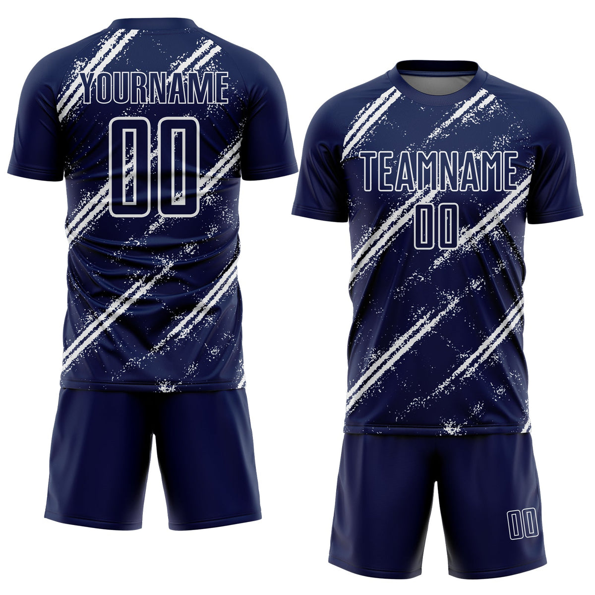 Custom Navy White Abstract Fragment Art Splash Sublimation Soccer Uniform Jersey Limited