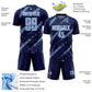 Custom Navy Light Blue-White Abstract Fragment Art Splash Sublimation Soccer Uniform Jersey Limited