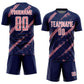 Custom Navy Medium Pink-White Abstract Fragment Art Splash Sublimation Soccer Uniform Jersey Limited