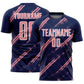 Custom Navy Medium Pink-White Abstract Fragment Art Splash Sublimation Soccer Uniform Jersey