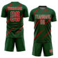 Custom Green Red-White Abstract Fragment Art Splash Sublimation Soccer Uniform Jersey Limited