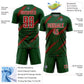 Custom Green Red-White Abstract Fragment Art Splash Sublimation Soccer Uniform Jersey Limited