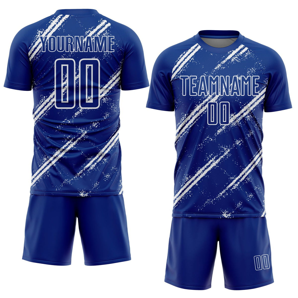 Custom Royal White Abstract Fragment Art Splash Sublimation Soccer Uniform Jersey Limited