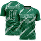 Custom Kelly Green White Abstract Fragment Art Splash Sublimation Soccer Uniform Jersey