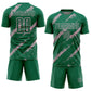 Custom Kelly Green Light Pink Abstract Fragment Art Splash Sublimation Soccer Uniform Jersey Limited