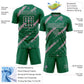 Custom Kelly Green Light Pink Abstract Fragment Art Splash Sublimation Soccer Uniform Jersey Limited