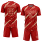 Custom Red Cream Abstract Fragment Art Splash Sublimation Soccer Uniform Jersey Limited