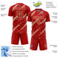 Custom Red Cream Abstract Fragment Art Splash Sublimation Soccer Uniform Jersey Limited