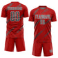 Custom Red Steel Gray-White Abstract Fragment Art Splash Sublimation Soccer Uniform Jersey Limited