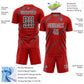 Custom Red Steel Gray-White Abstract Fragment Art Splash Sublimation Soccer Uniform Jersey Limited
