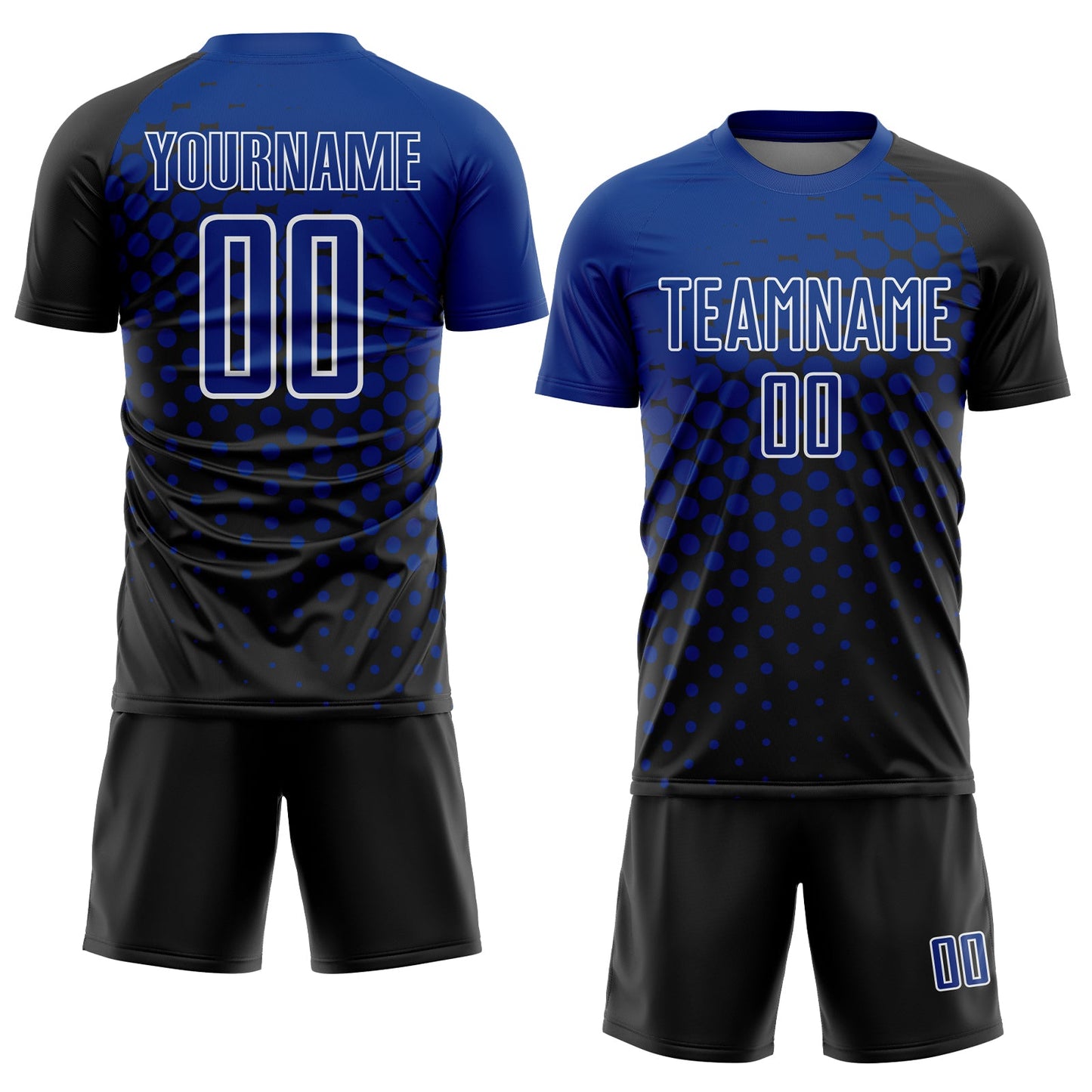 Custom Black Royal-White Modern Polka Dot Sublimation Soccer Uniform Jersey Limited