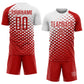 Custom Red White Modern Polka Dot Sublimation Soccer Uniform Jersey Limited