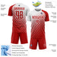 Custom Red White Modern Polka Dot Sublimation Soccer Uniform Jersey Limited