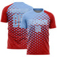 Custom Red Light Blue-White Modern Polka Dot Sublimation Soccer Uniform Jersey