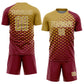 Custom Crimson Old Gold-White Modern Polka Dot Sublimation Soccer Uniform Jersey Limited