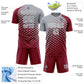 Custom Crimson Gray-White Modern Polka Dot Sublimation Soccer Uniform Jersey Limited