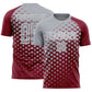 Custom Crimson Gray-White Modern Polka Dot Sublimation Soccer Uniform Jersey