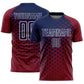 Custom Crimson Navy-White Modern Polka Dot Sublimation Soccer Uniform Jersey