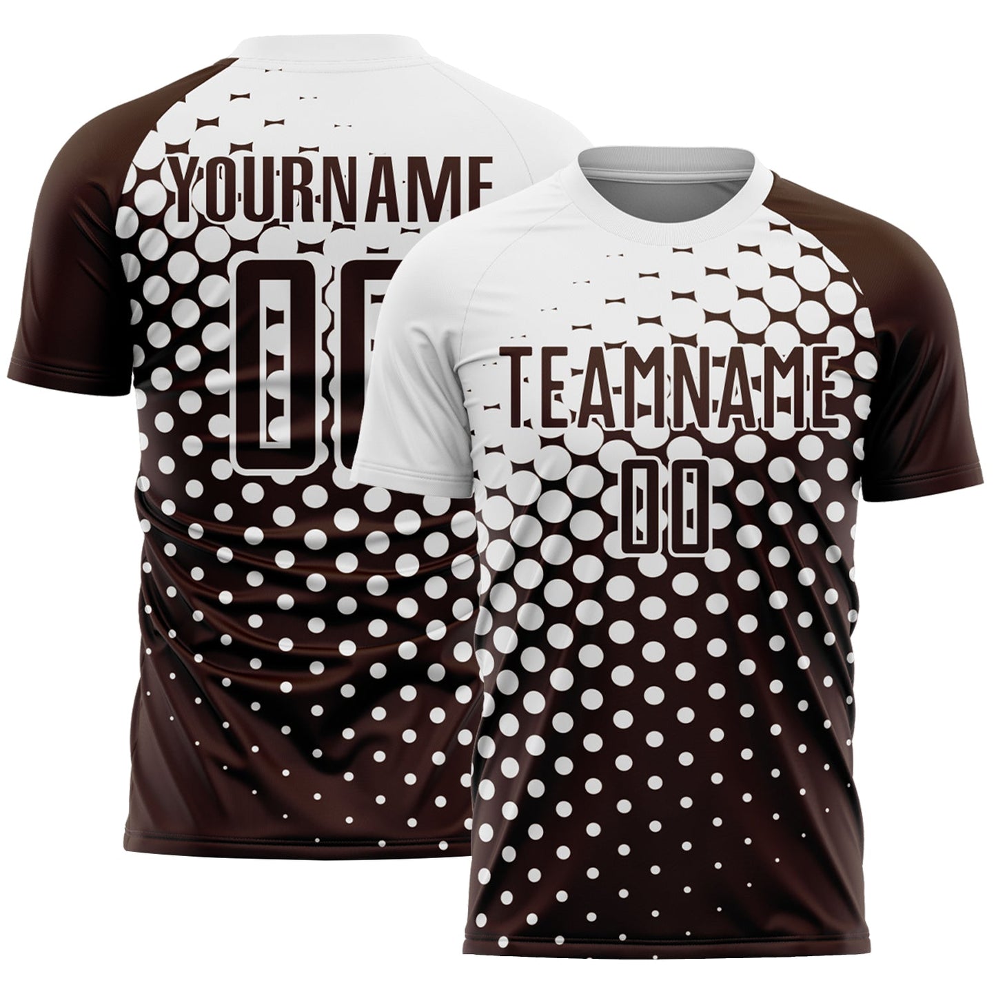 Custom Brown White Modern Polka Dot Sublimation Soccer Uniform Jersey