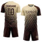 Custom Brown Cream Modern Polka Dot Sublimation Soccer Uniform Jersey Limited