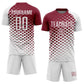 Custom White Crimson Modern Polka Dot Sublimation Soccer Uniform Jersey Limited