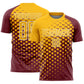 Custom Burgundy Gold-White Modern Polka Dot Sublimation Soccer Uniform Jersey