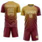 Custom Burgundy Old Gold-White Modern Polka Dot Sublimation Soccer Uniform Jersey Limited
