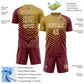 Custom Burgundy Old Gold-White Modern Polka Dot Sublimation Soccer Uniform Jersey Limited