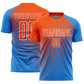 Custom Powder Blue Orange-White Modern Polka Dot Sublimation Soccer Uniform Jersey
