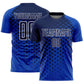 Custom Thunder Blue Navy-White Modern Polka Dot Sublimation Soccer Uniform Jersey