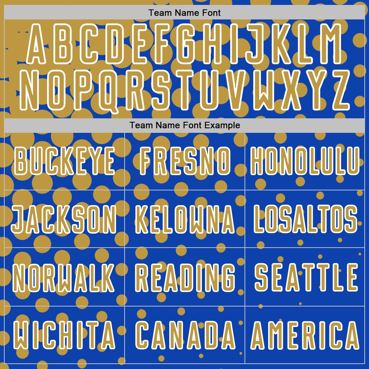 Custom Thunder Blue Old Gold-White Modern Polka Dot Sublimation Soccer Uniform Jersey Limited