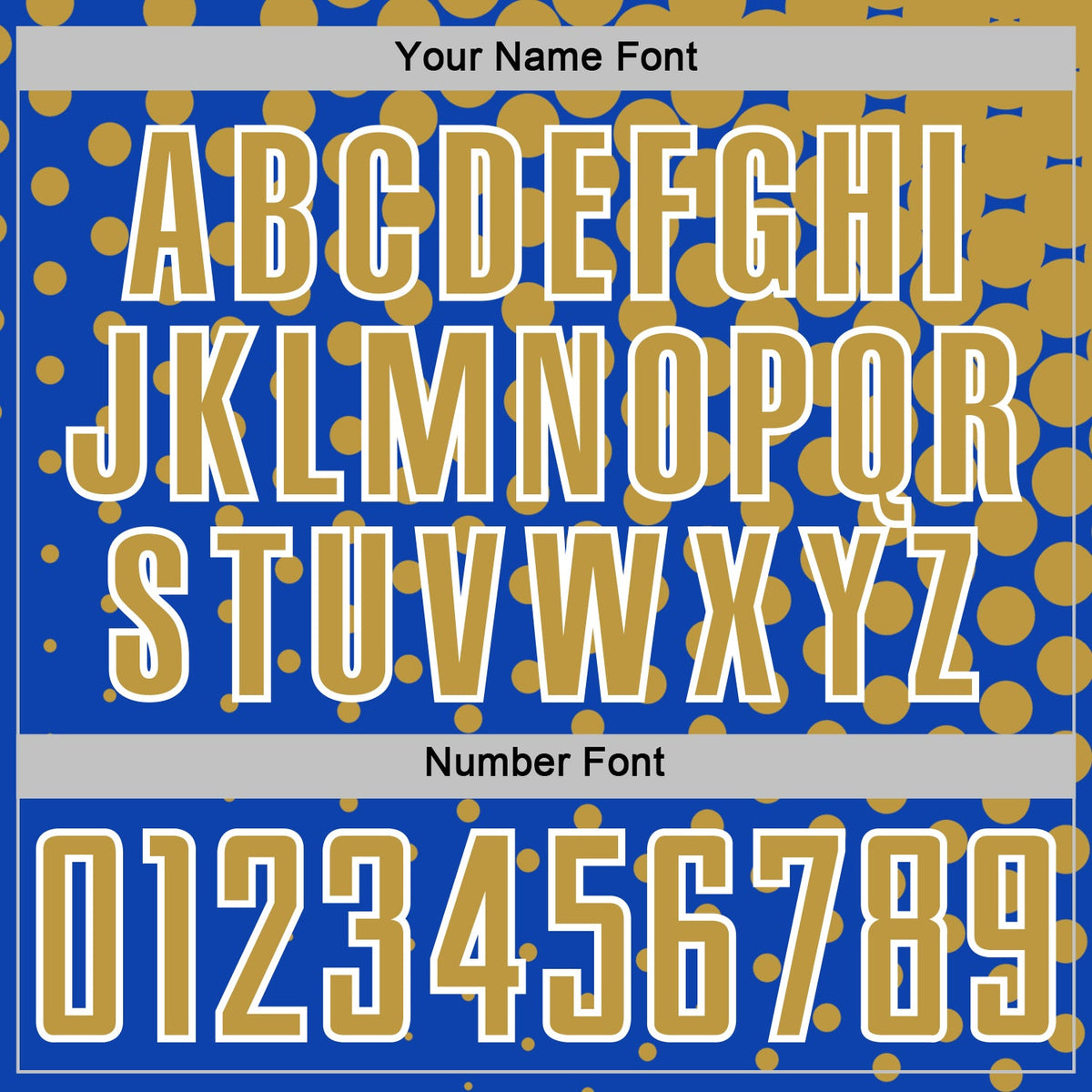 Custom Thunder Blue Old Gold-White Modern Polka Dot Sublimation Soccer Uniform Jersey Limited