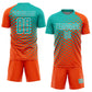 Custom Orange Aqua-White Modern Polka Dot Sublimation Soccer Uniform Jersey Limited