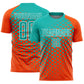 Custom Orange Aqua-White Modern Polka Dot Sublimation Soccer Uniform Jersey