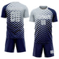 Custom Navy Silver-White Modern Polka Dot Sublimation Soccer Uniform Jersey Limited