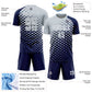 Custom Navy Silver-White Modern Polka Dot Sublimation Soccer Uniform Jersey Limited