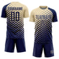 Custom Navy Cream Modern Polka Dot Sublimation Soccer Uniform Jersey Limited