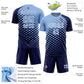 Custom Navy Light Blue-White Modern Polka Dot Sublimation Soccer Uniform Jersey Limited