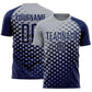 Custom Navy Gray Modern Polka Dot Sublimation Soccer Uniform Jersey